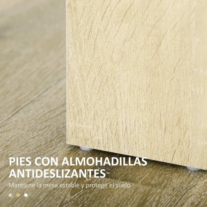 HOMCOM Mesa de Comedor para 4-6 Personas Rectangular de Melamina de Madera y Estilo Moderno 120x69x75 cm Roble