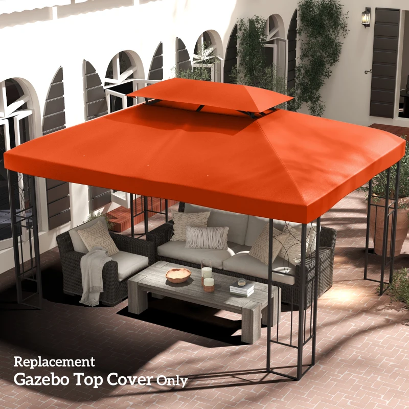 Outsunny Ersatzdach für Gartenpavillons 3x4m Polyester Kaffee