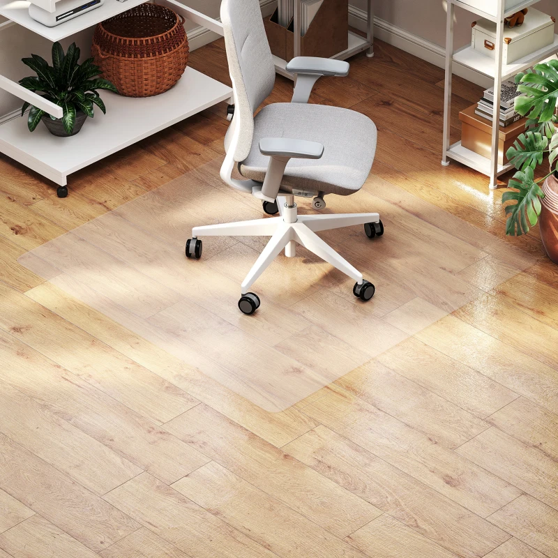 HOMCOM Alfombrilla Protectora para Suelos Alfombrilla para Silla de Oficina para Suelo Enmoquetado 120x120 cm Transparente