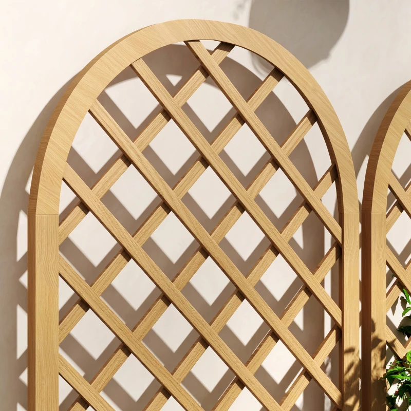 Outsunny Conjunto de 2 treliças em madeira - painel em arco para plantas trepadeiras - dim. um painel: 60L x 120H cm