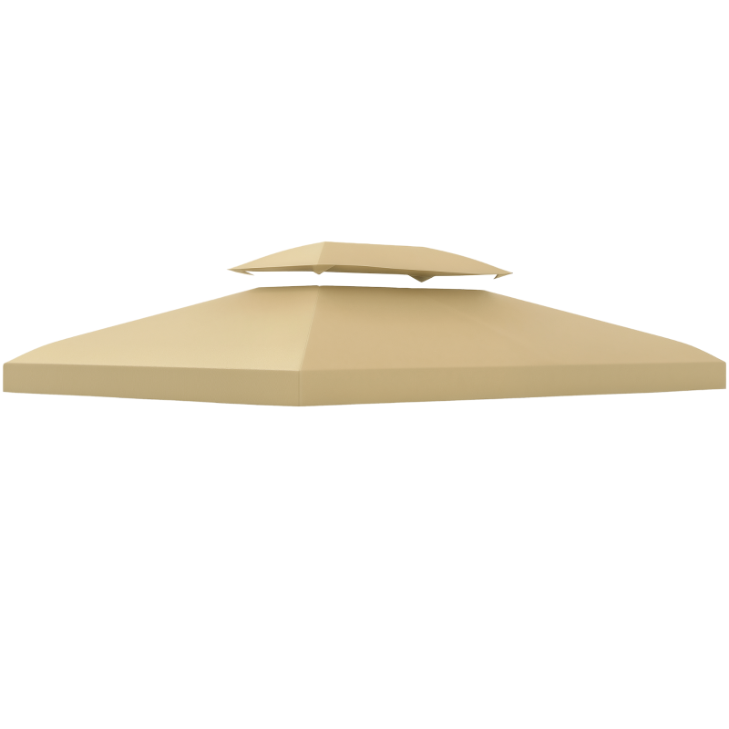 Outsunny Ersatzdach für Pavillon 3 x 4 m wasserabweisend Pavillondach mit Doppeldach Beige