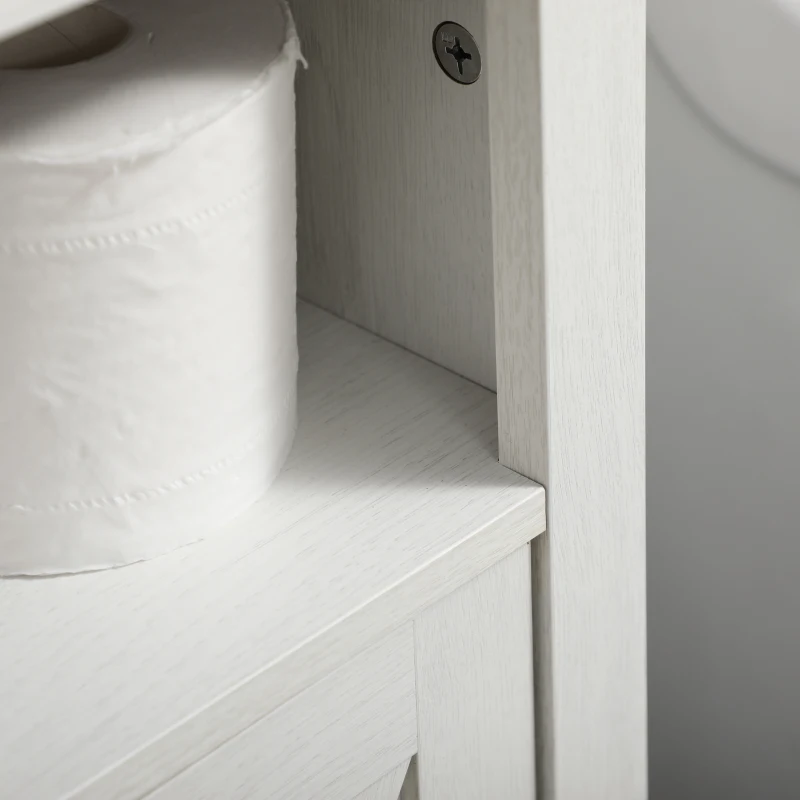 kleankin Mueble para Debajo del Lavabo de Madera Armario de Baño de Suelo Mueble Bajo Lavabo Pie con 2 Puertas 60x30x60 cm Blanco
