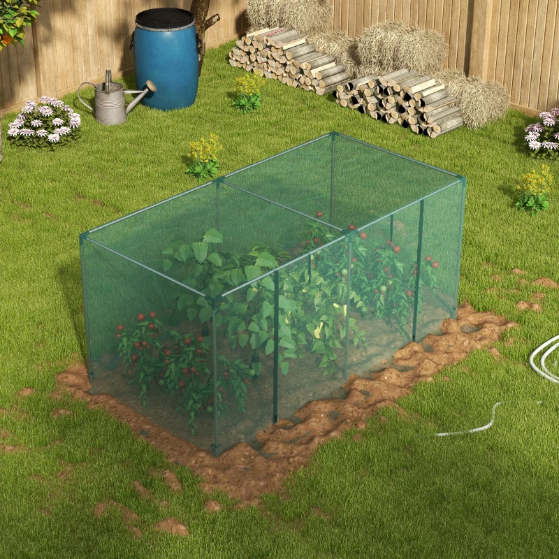 Outsunny Estufa de jardim gaiola de cultivo para plantas de jardim porta com zíper tubos em aço galvanizado 240 x 120 x 110 cm verde