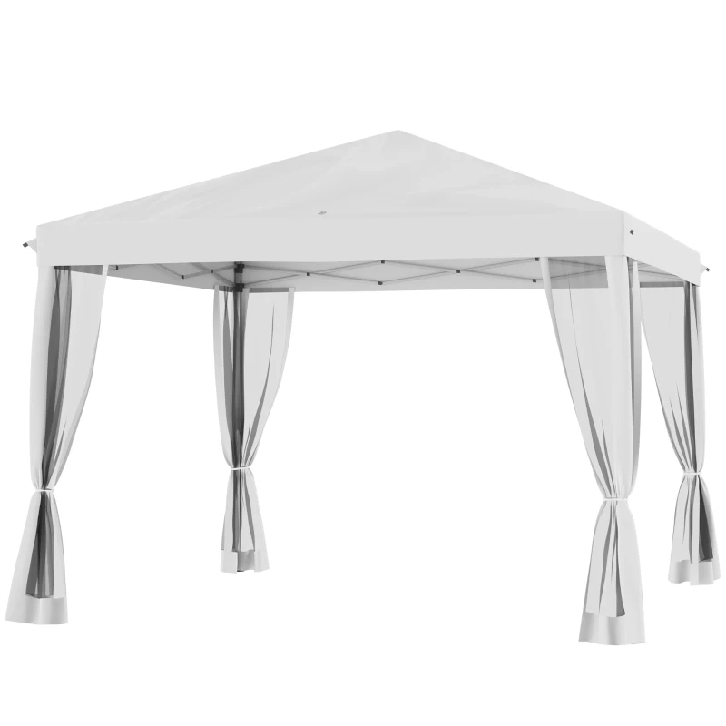 Outsunny Tenda pop-up Barnum Dobrável Estilo Colonial 3 x 3 m 4 mosquiteiros + Bolsa de Transporte creme