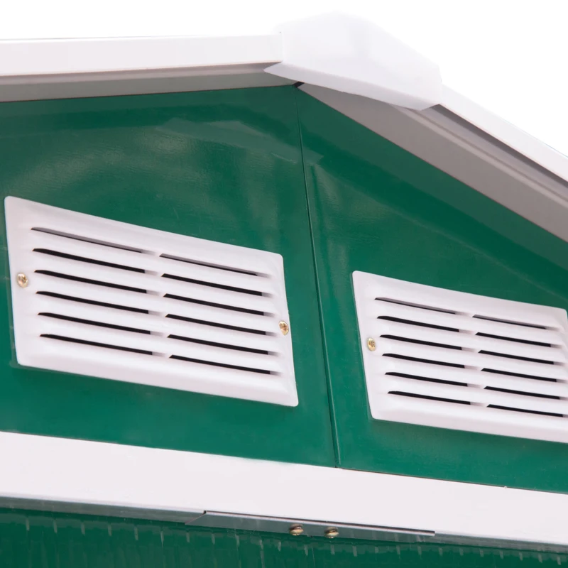 Outsunny 7ft x 4ft Lockable Garden Shed Large Patio Roofed Tool Metal Storage Building Foundation Sheds Box Outdoor Furniture, Green