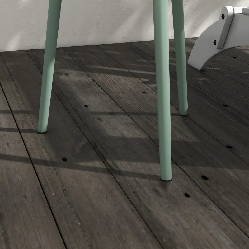 Outsunny Mesa de centro de jardim redonda, mesa de apoio exterior em aço com borda arredondada, dim. Ø40 x 50H cm verde