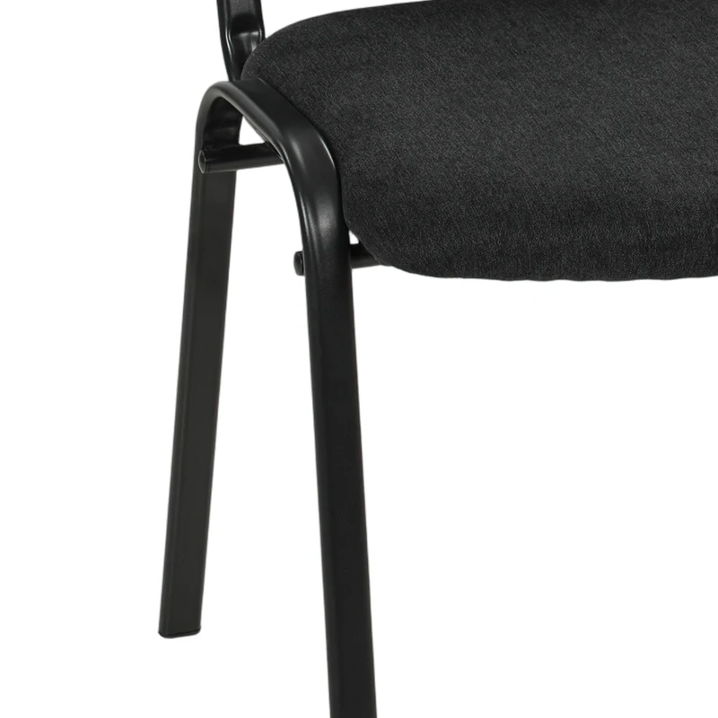 HOMCOM Meeting Chair, Stackable Ergonomic Office Chair with Padded Seat, Curved Backrest for Conference Room, Black