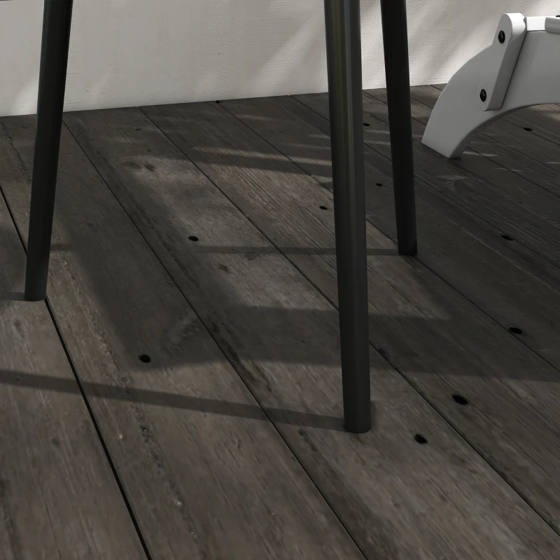 Outsunny Mesa de centro de jardim redonda, mesa lateral exterior com bordo arredondado em aço, dim. Ø40 x 50H cm preto