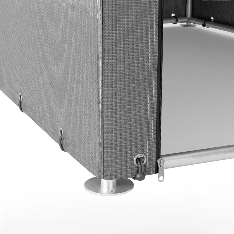 Outsunny Abri de Jardin Imperméable avec 2 Compartiments, Porte Enroulable à Fermeture Éclair, 120x179x165cm, Gris Clair
