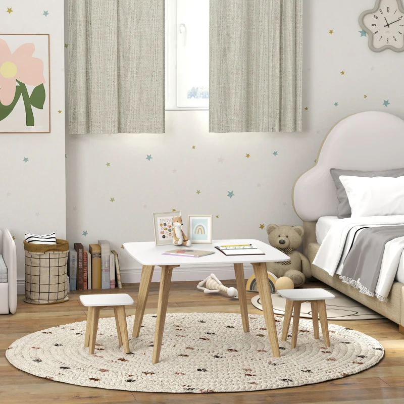 AIYAPLAY Ensemble 1 table et 2 chaises pour enfants, meuble polyvalent pour chambre, salle de jeux, 3-8 ans