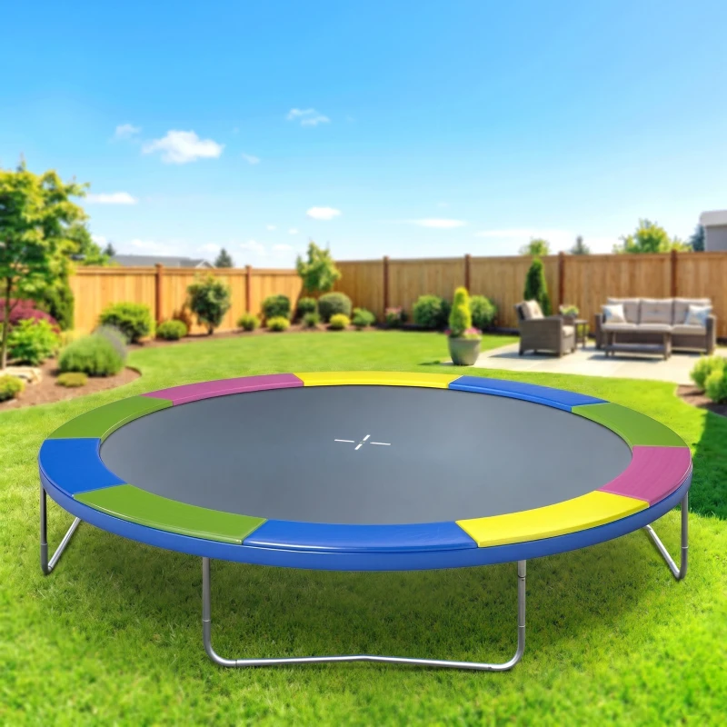 SPORTNOW Coussin de protection trampoline 305cm avec cordon élastique résistant aux intempéries et UV anti-déchirure, multicolore
