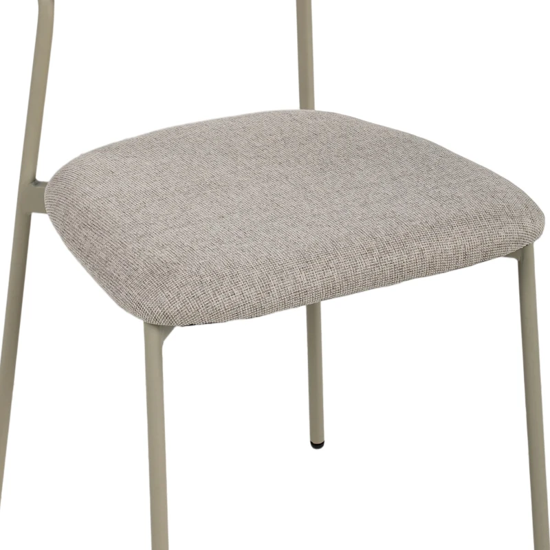 HOMCOM Lote de 2 sillas de comedor modernas, sillas de cocina apilables en tejido efecto lino, marrón claro