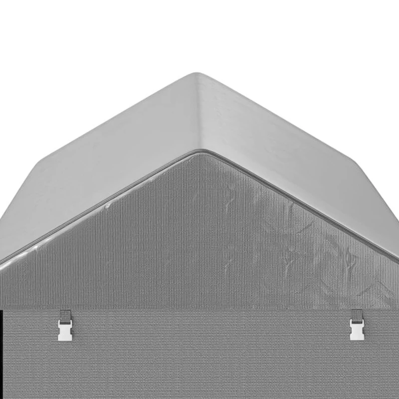 Outsunny Abri de Jardin Imperméable avec 2 Compartiments, Porte Enroulable à Fermeture Éclair, 120x179x165cm, Gris Clair