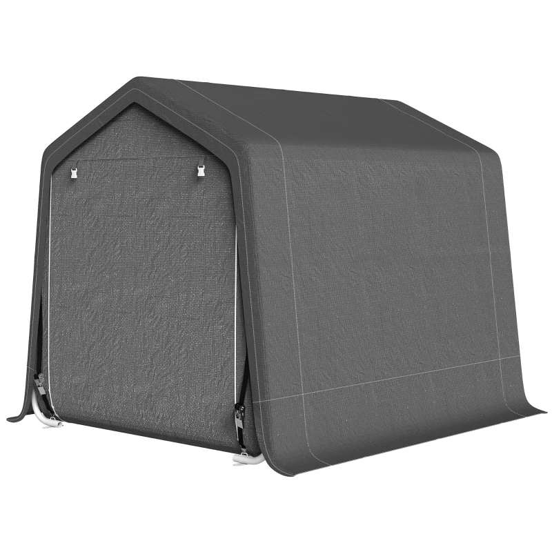Outsunny Tendone Garage per Auto, Moto e Attrezzi, in Metallo e Tessuto PE, 280x240x240 cm, Grigio