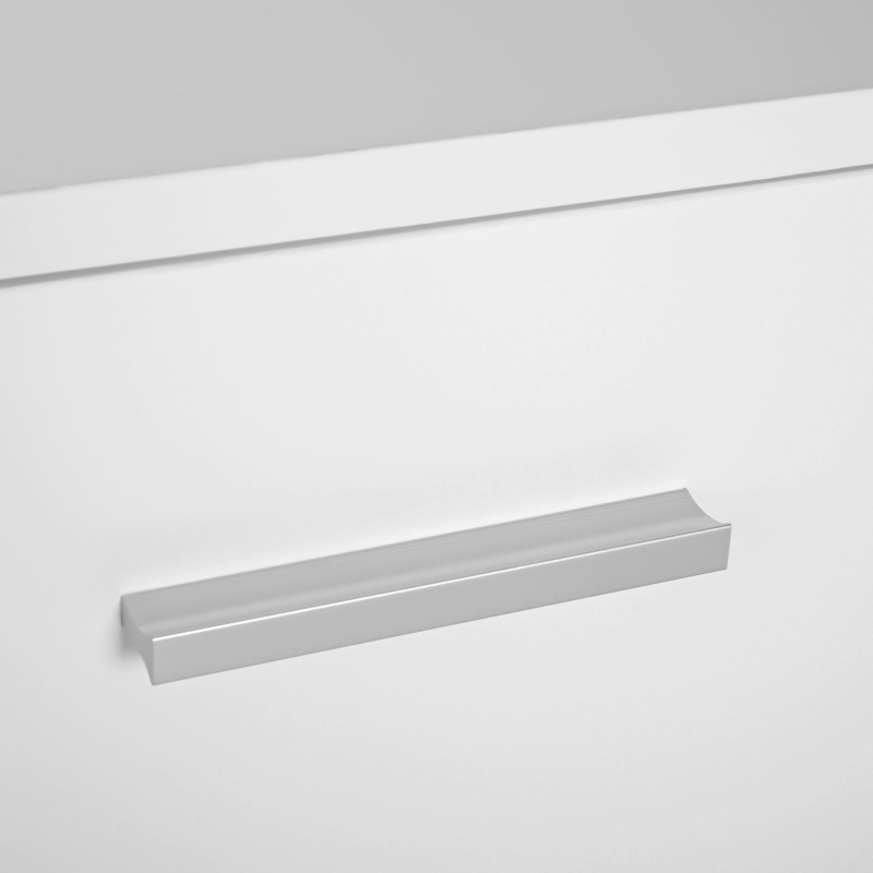 HOMCOM Mueble Auxiliar de Salón Aparador Estrecho con Puertas y Cajones 71x35x76cm Blanco