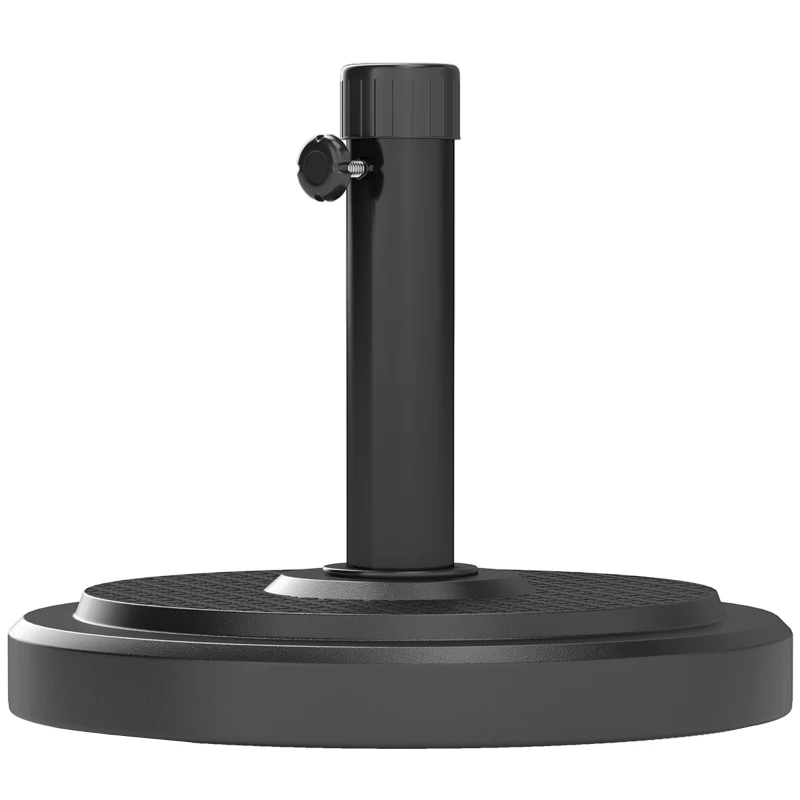 Outsunny Base para guarda-sol exterior para mastro de Ø 38 e 48 mm peso líquido 22 kg em metal Ø 48 x 38,5 cm preto