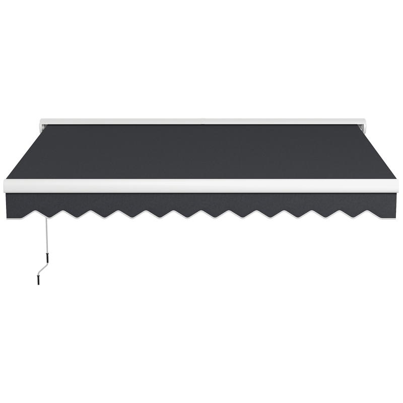 Outsunny Toldo retrátil elétrico e manual dim. 295L x 250l cm telecomando incluído alu. Poliéster de alta densidade, cinza
