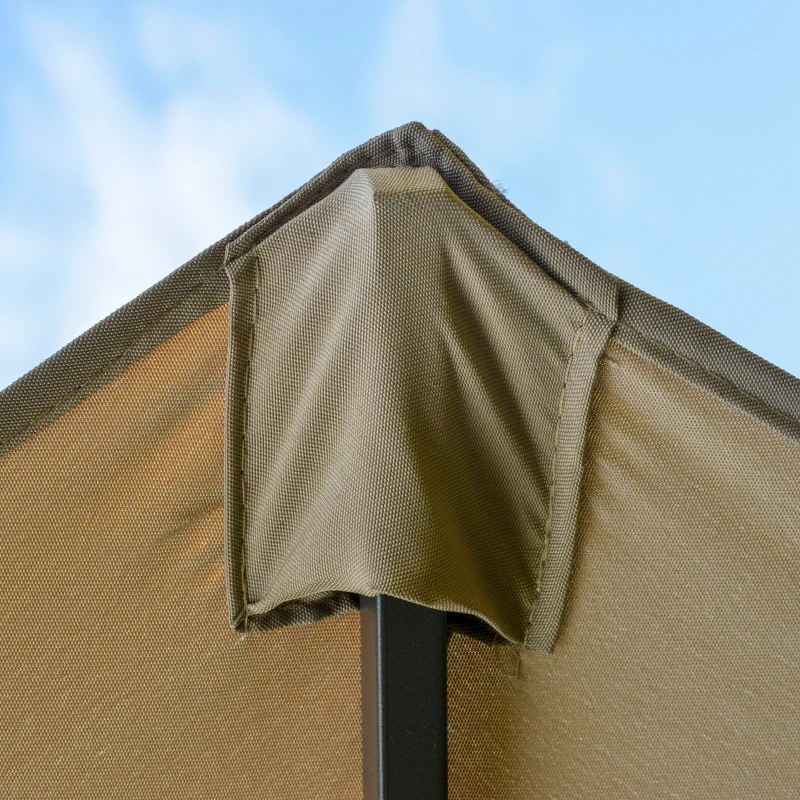 Outsunny Guarda-sol de jardim XXL com base em cruz guarda-sol grande tamanho 4,6L x 2,7l x 2,4H cm abertura fecho manivela aço poliéster alta densidade café