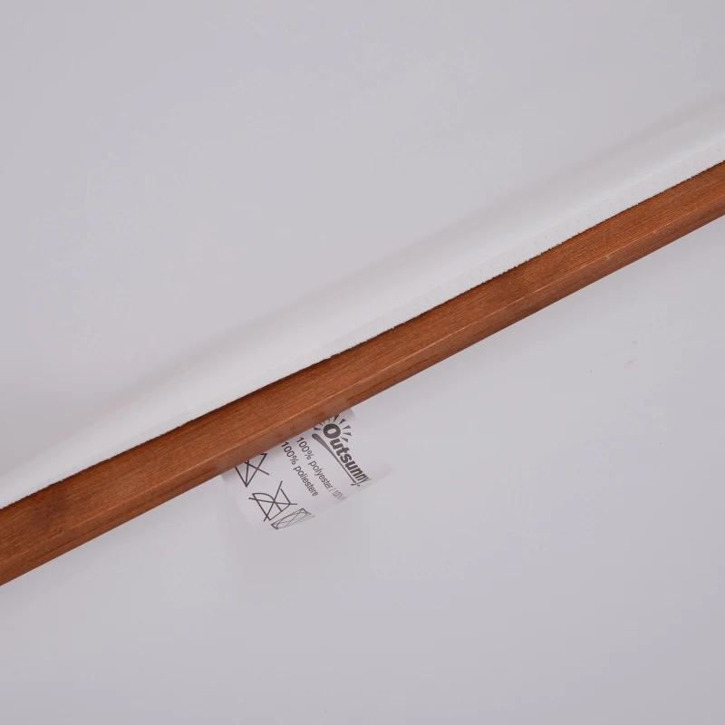 Outsunny Guarda-sol reto Guarda-sol de jardim redondo em Madeira 2 Cobertura Poliéster 180 g/m² dia. 2,7 x 2,6H m branco