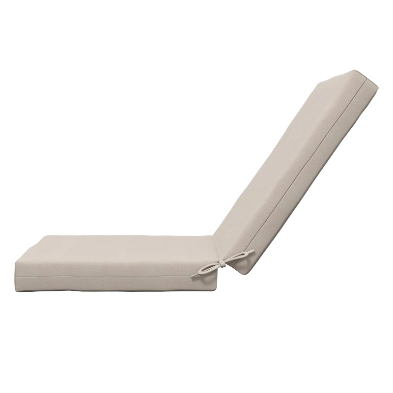Outsunny Lote de 2 almofadas para exterior para poltrona/cadeira com encosto com tiras enchimento 8 cm, dim. 112L x 51l cm, bege