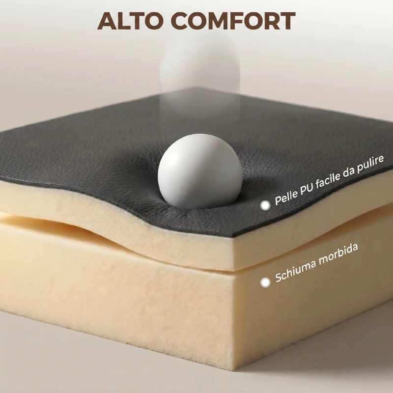 HOMCOM Poltrona Relax Reclinabile Manualmente fino 145° con Poggiapiedi e Rivestimento in Finta Pelle, Nero