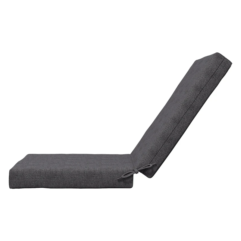 Outsunny Conjunto de 2 almofadas de exterior para poltrona/cadeira com encosto, com presilhas, enchimento 8 cm, 112L x 51l cm, cinza escuro