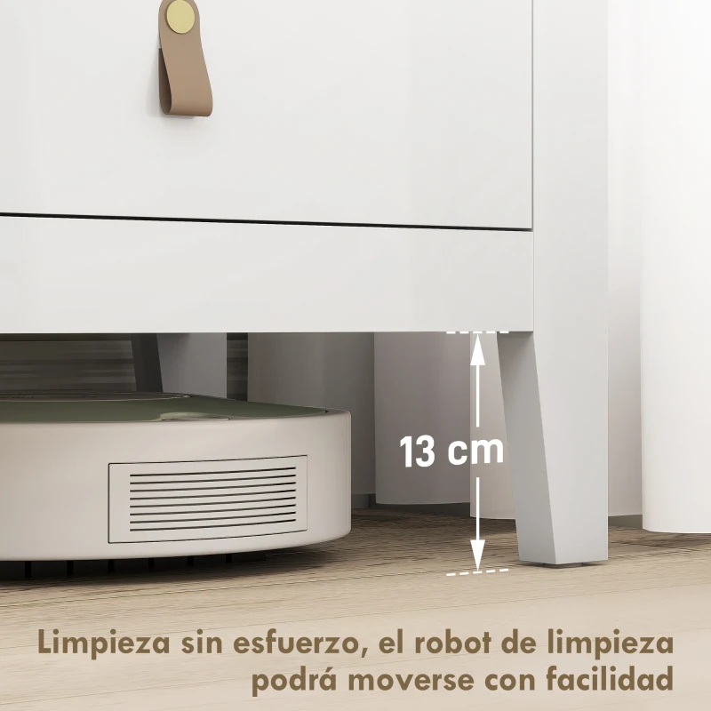 HOMCOM Cómoda para Dormitorio con 6 Cajones Tiradores de PU Cajonera para Salón Pasillo 120x40x78 cm Blanco