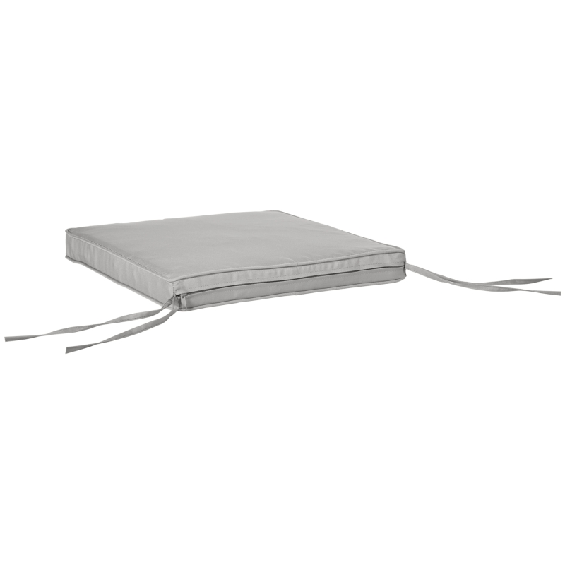 Outsunny Conjunto de 2 Almofadas para Cadeira/Poltrona de Jardim Almofadas de Assento com Capas Removíveis Acolchoamento 5 cm Poliéster Cinza claro