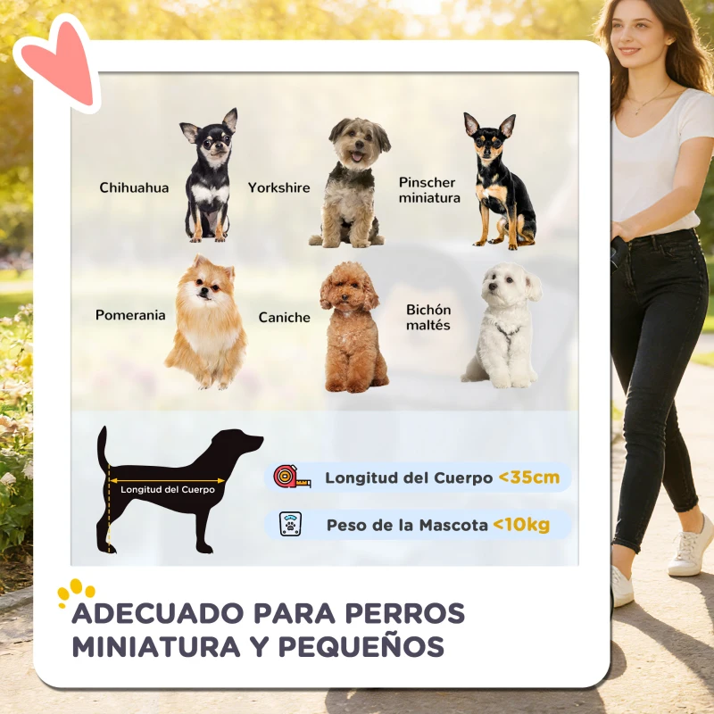 PawHut Carrito para Perros Pequeños con Cesta de Almacenaje Portavasos Ruedas y Cojín Lavable 77x44x102 cm Negro