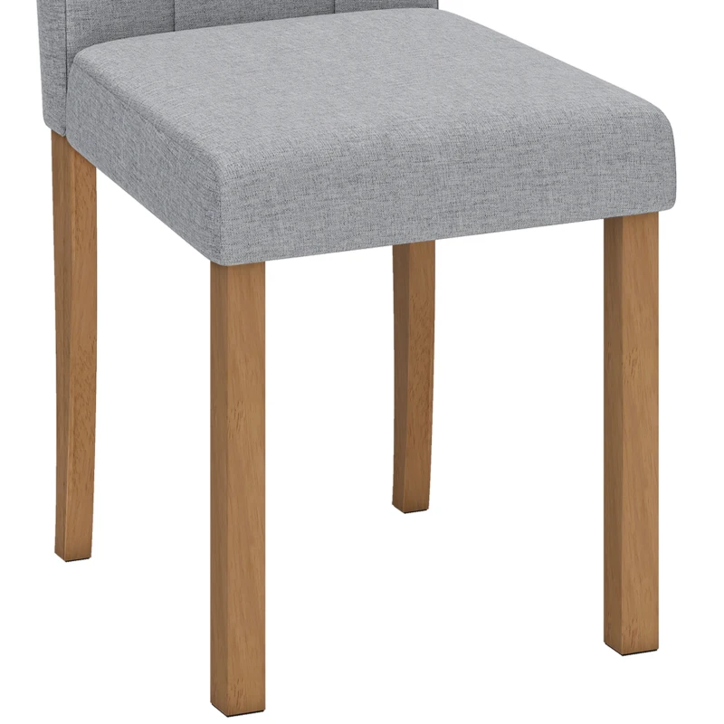 HOMCOM Lot de 2 chaises de salle à manger, chaise de cuisine moderne avec siège rembourré en tissu effet lin, gris clair