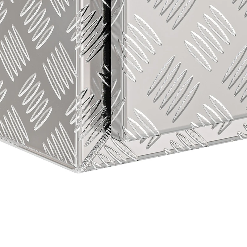 HOMCOM Boîte à outils pour camion en aluminium, 60,9 x 35,5 x 40,6 cm, coffre de rangement 76 L avec serrure et clés, argent