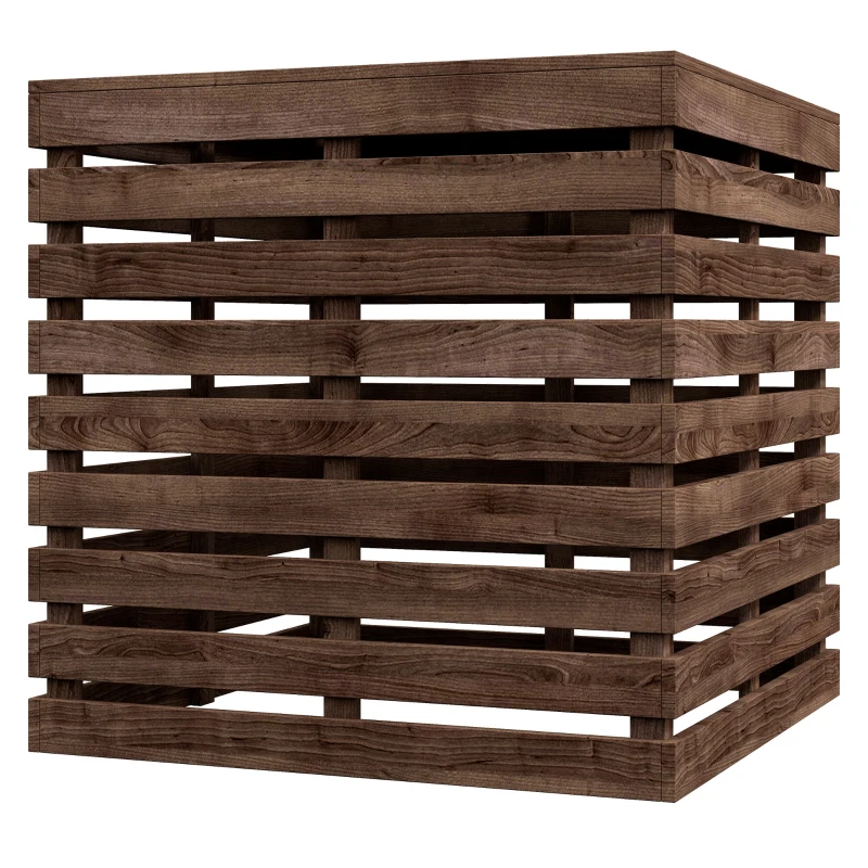 Outsunny Baú de arrumação exterior 2 em 1 para base de guarda-sol, mesa de apoio para terraço com furo para guarda-sol em madeira