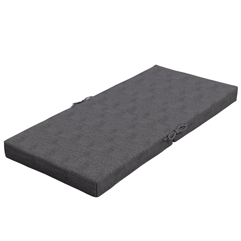 Outsunny Conjunto de 2 almofadas de exterior para poltrona/cadeira com encosto, com presilhas, enchimento 8 cm, 112L x 51l cm, cinza escuro