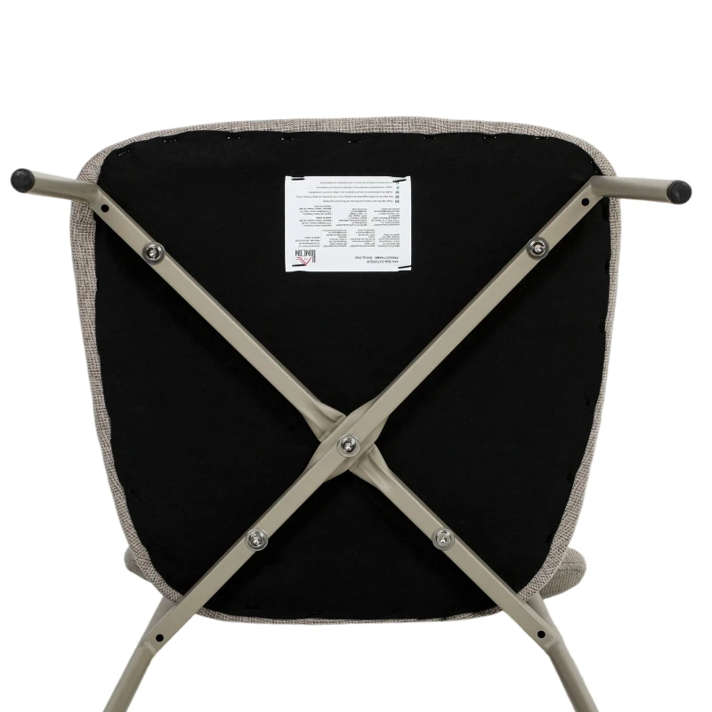 HOMCOM Lote de 2 sillas de comedor modernas, sillas de cocina apilables en tejido efecto lino, marrón claro