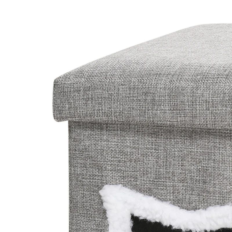 PawHut Niche chat interieur maison chat interieur 2 en 1 pied en bois coussin amovible lavable balle, 35,5x35,5x42,5cm, gris