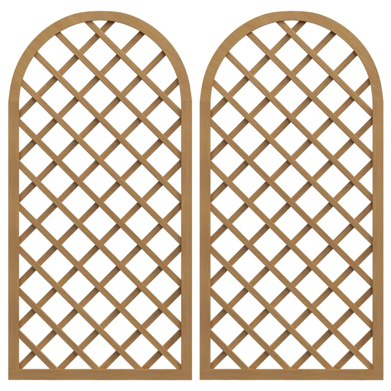 Outsunny Conjunto de 2 treliças em madeira - painel em arco para plantas trepadeiras - dim. um painel: 60L x 120H cm
