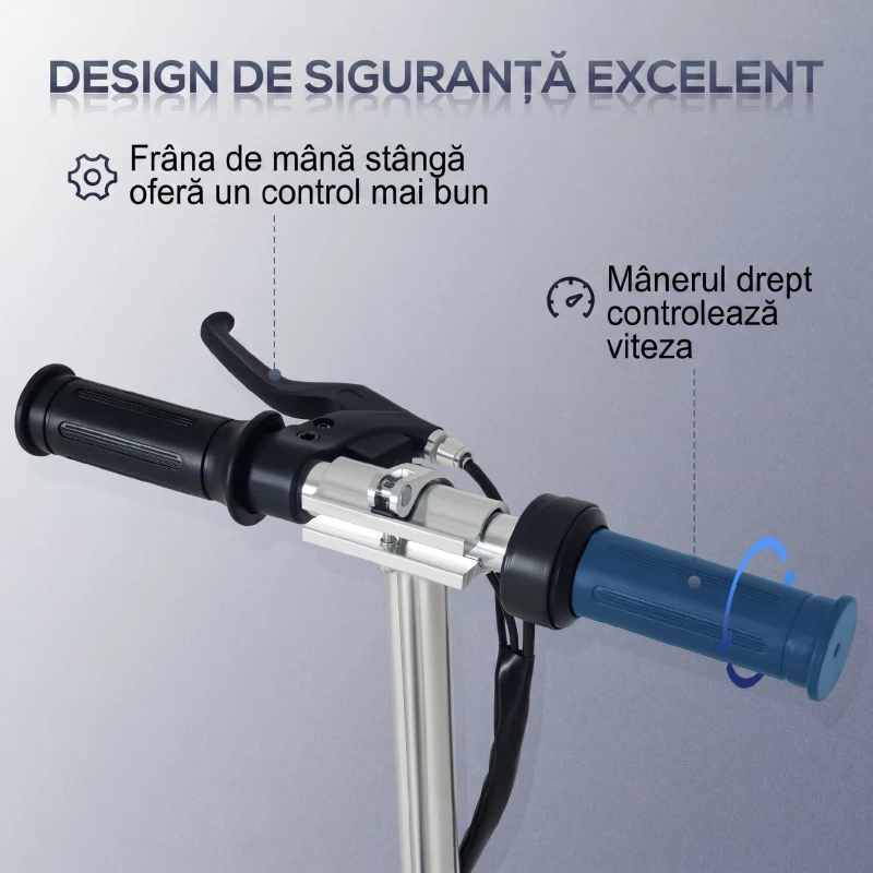 Homcom Trotineta Electrica Pliabila – Neagra, Reglabila & 12 km/h
