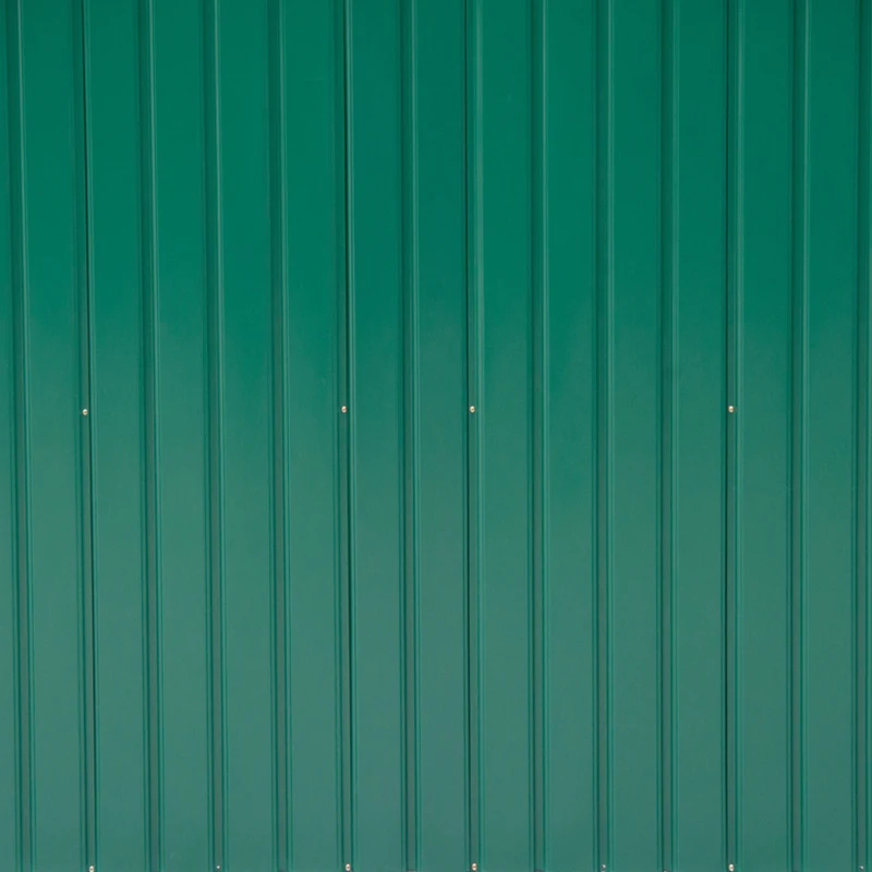Outsunny 7ft x 4ft Lockable Garden Shed Large Patio Roofed Tool Metal Storage Building Foundation Sheds Box Outdoor Furniture, Green