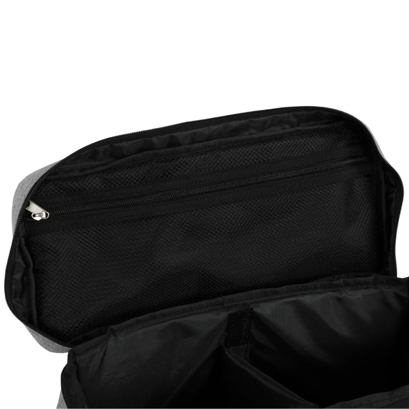 PawHut Hondentransportbox met meerdere vakken, 2 voerbakken en opvouwbare siliconen kom, 38x17x35 cm, lichtgrijs