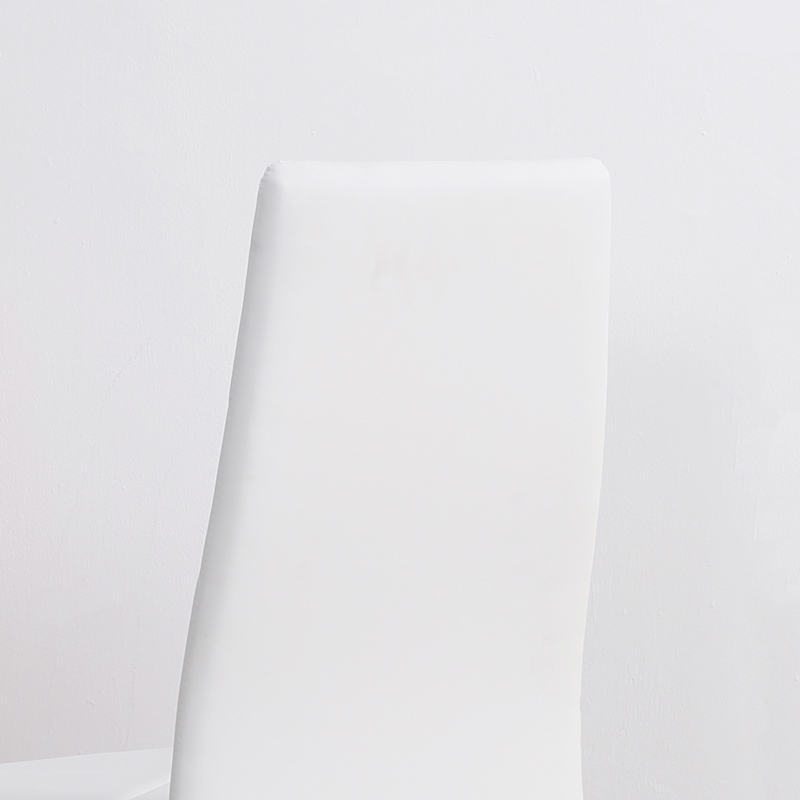 HOMCOM Set de 4 Sillas de Comedor Tapizadas de Piel Sintética con Respaldo Alto y Patas de Acero 41x50x97 cm Blanco