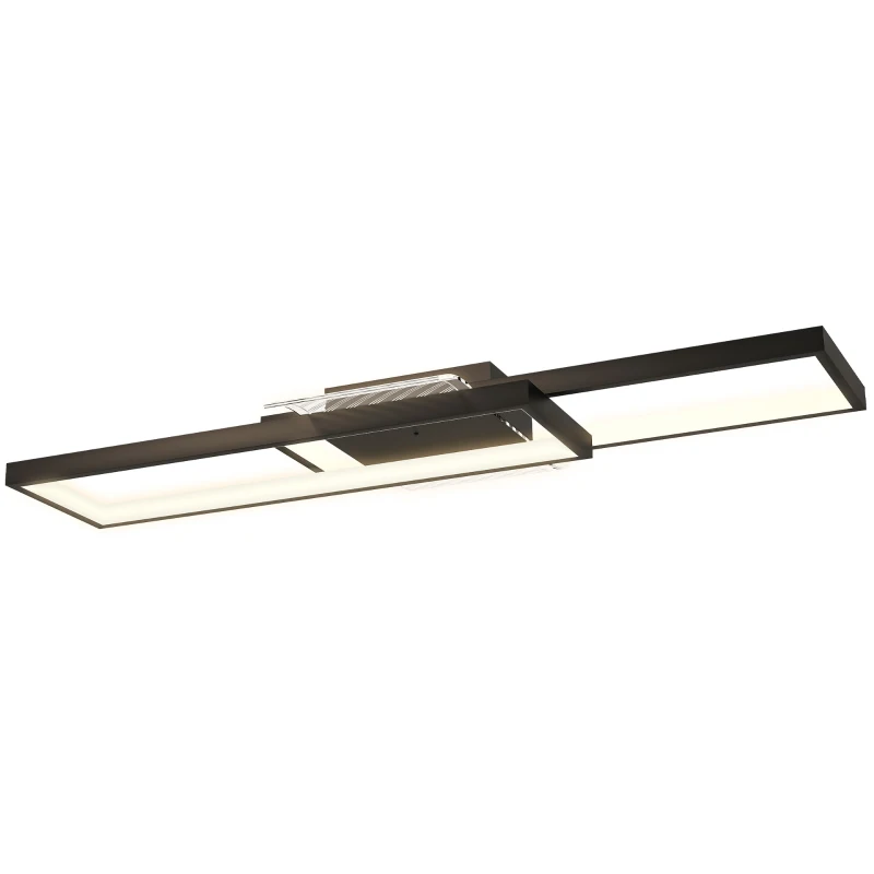 HOMCOM LED Ceiling Light, Modern Dimmable Ceiling Light with Wall Switch & Remote Control, Flush Mount Fixture Lamp with 3000-6000K Colour Temperatures for Living Room, Bedroom, Black