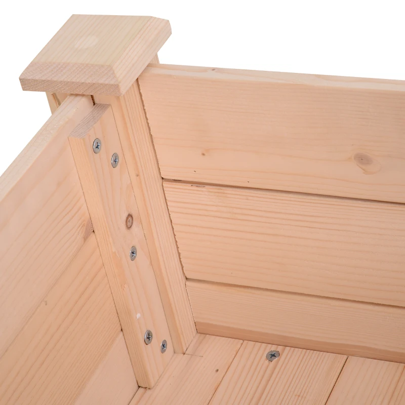 Outsunny Jardinière surélevée en Bois, Carré Potager sur Pied surélevé, Trous de Drainage, Tissu non tissé, 86x46x76 bois naturel