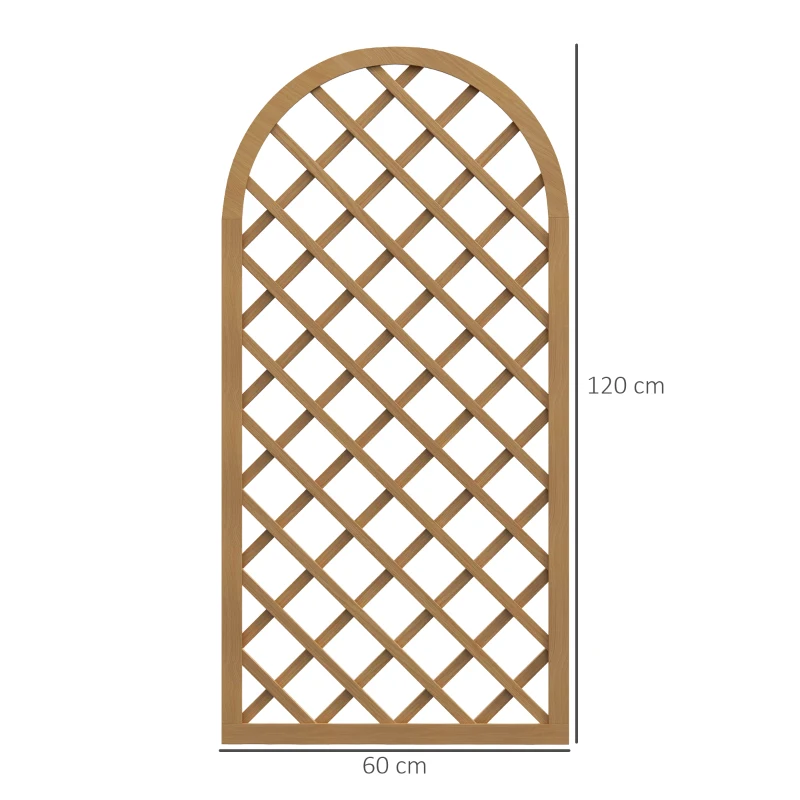 Outsunny Conjunto de 2 treliças em madeira - painel em arco para plantas trepadeiras - dim. um painel: 60L x 120H cm