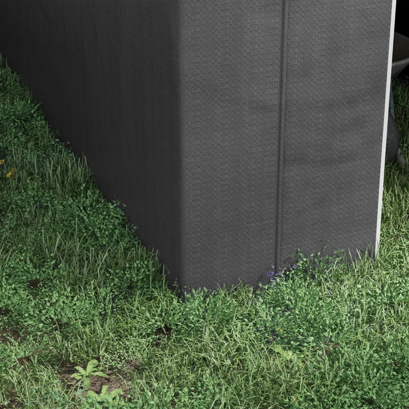 Outsunny Abrigo de jardim tenda de armazenamento exterior abrigo para bicicleta garagem para bicicleta lona em PE metal 2,4 x 1,8 x 1,9 m cinza escuro