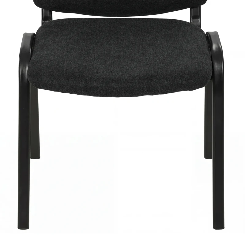 HOMCOM Meeting Chair, Stackable Ergonomic Office Chair with Padded Seat, Curved Backrest for Conference Room, Black