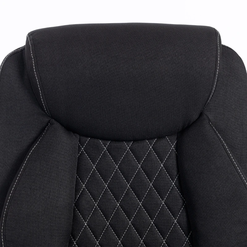 HOMCOM Linen-Look Computer Desk Chair, Executive Office Chair with Flip-Up Armrests and Thick Cushion, Black