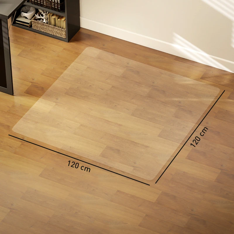 HOMCOM Alfombrilla Protectora para Suelos Alfombrilla para Silla de Oficina para Suelo Enmoquetado 120x120 cm Transparente