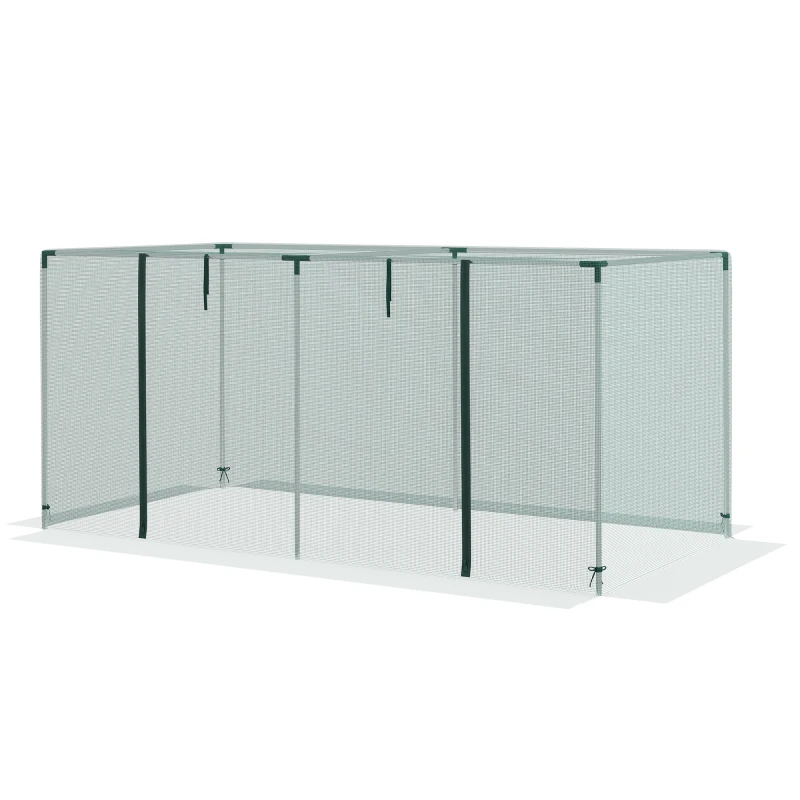 Outsunny Estufa de jardim gaiola de cultivo para plantas de jardim porta com zíper tubos em aço galvanizado 240 x 120 x 110 cm verde