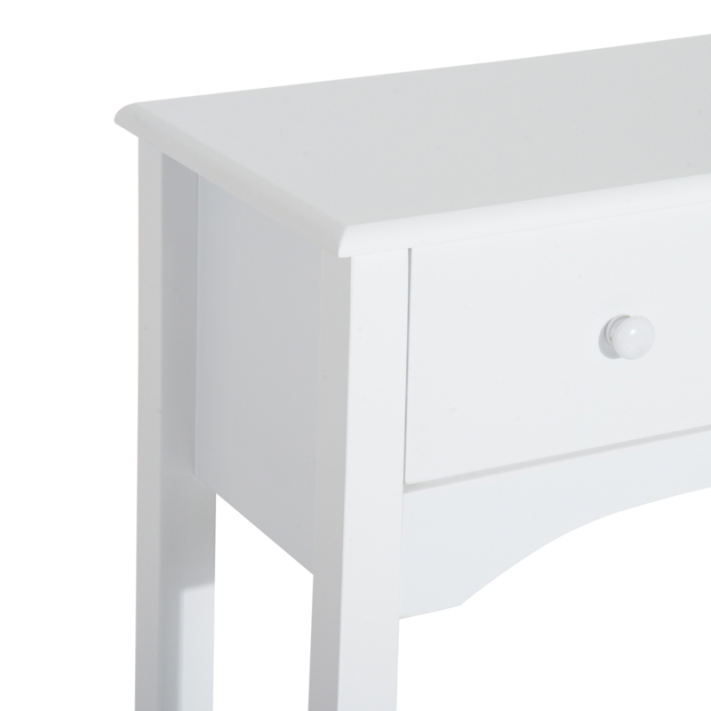 HOMCOM Mesa Consola de Madera Mueble Recibidor de Entrada con 3 Cajones para Salón Pasillo Carga 45 kg 100x32x85 cm Blanco