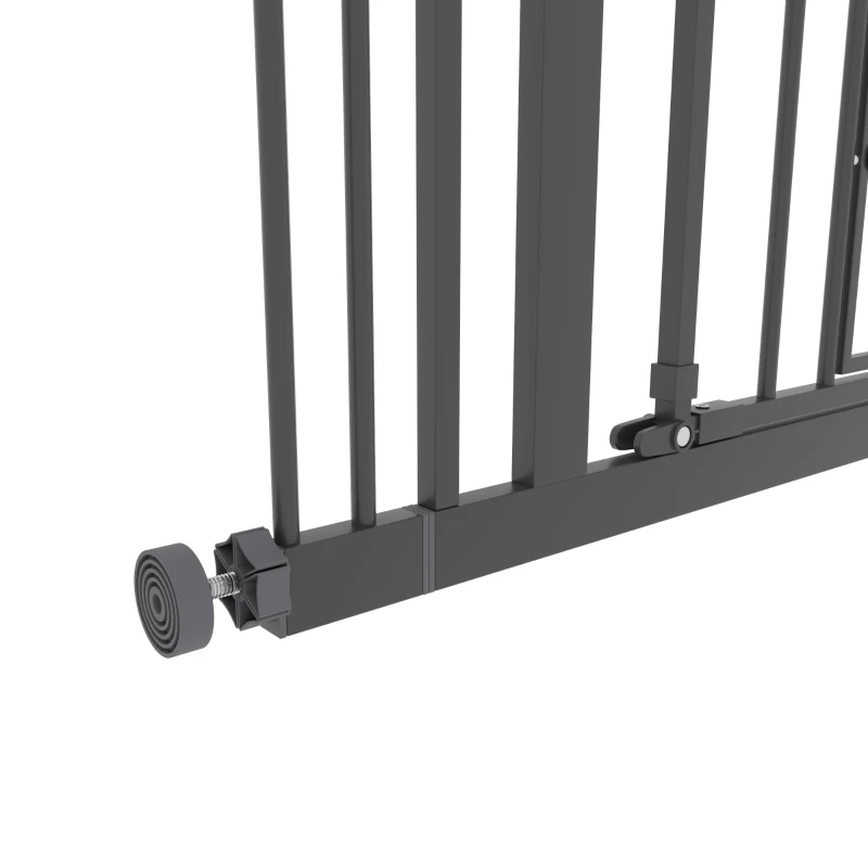 PawHut Barrière de sécurité animaux de 104,1H cm avec porte fermeture automatique système de double verrouillage noir